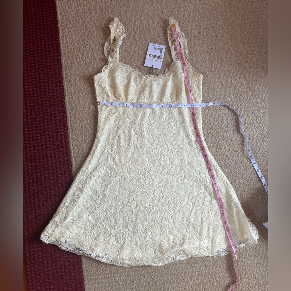 Princess Polly Beacall Lace Mini Dress Cream size 8
